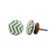 Green Striped Flat Ceramic Knob